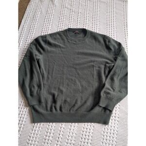 Quince 100% Mongolian Cashmere Crewneck Sweater Size XL Moss Green Pullover